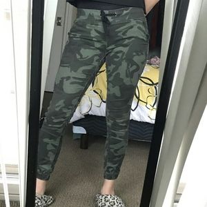Camouflage green jogger pants